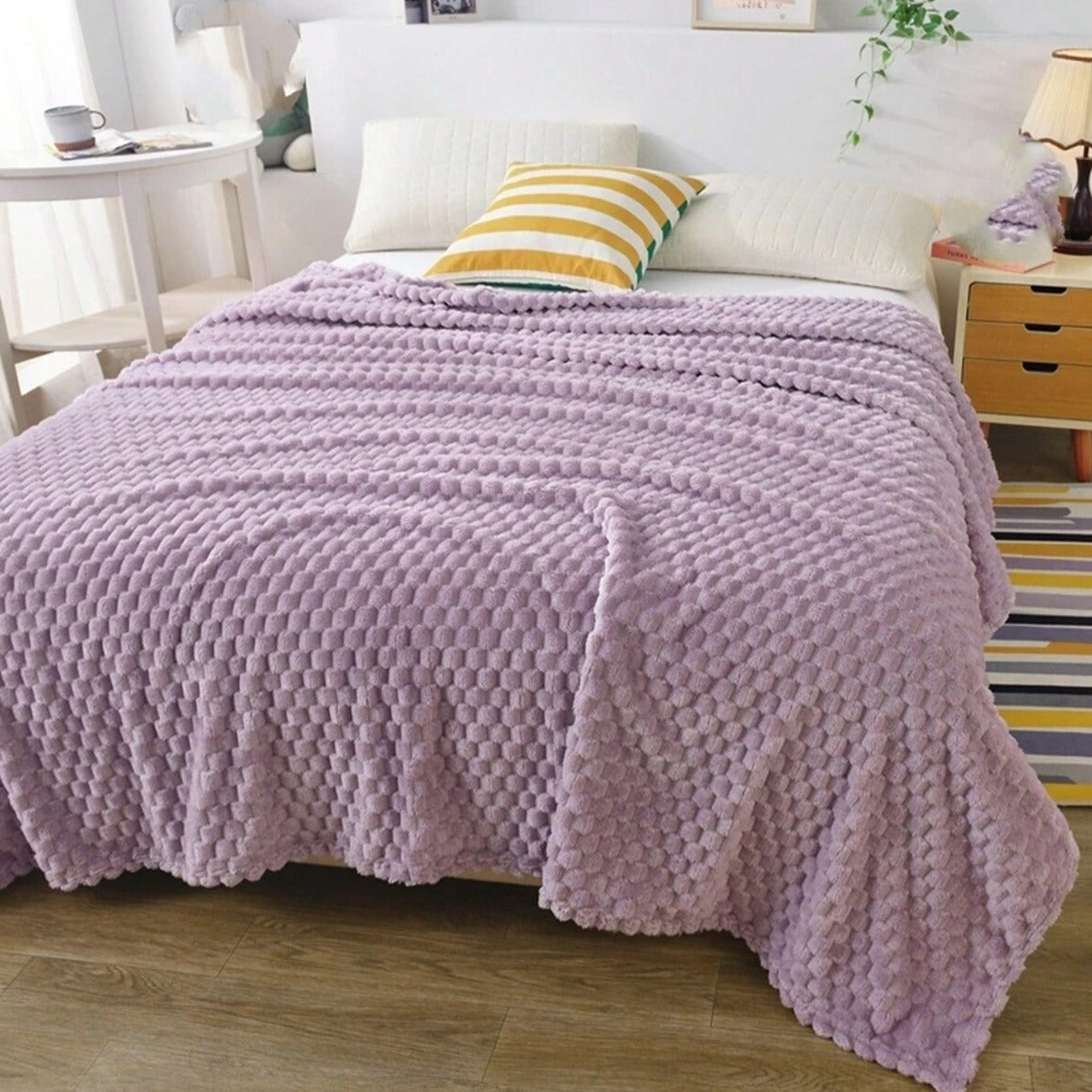 Kuscheldecke für Erwachsene Ultra-Plüschig 150x200 cm Grau Fleece 6