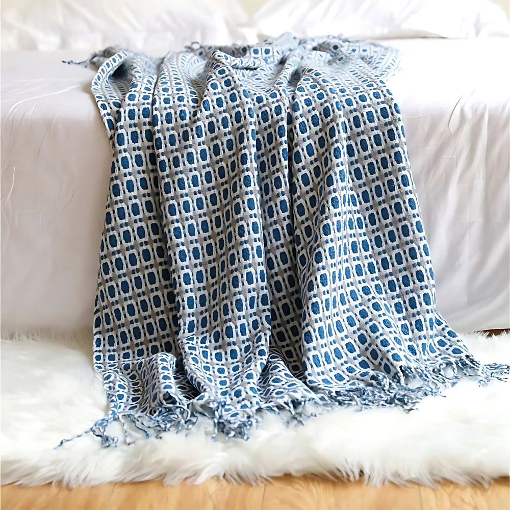 Kuscheldecke für Erwachsene mit Fransen Atmungsaktive Acrylfaser 1