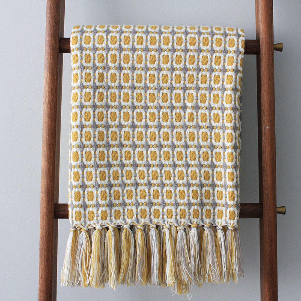 Kuscheldecke für Erwachsene mit Fransen Atmungsaktive Acrylfaser 4