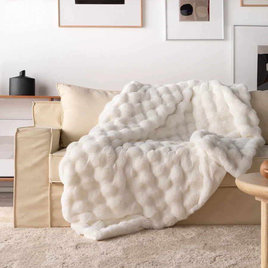 Kuschelige Fleece-Decke für Damen und Herren Luxuriöses Kunstfell Komfort 10