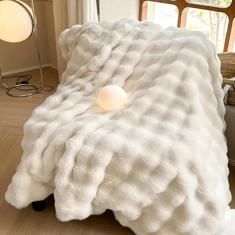 Kuschelige Fleece-Decke für Damen und Herren Luxuriöses Kunstfell Komfort 4