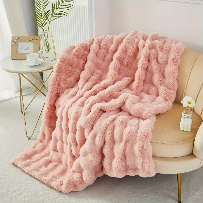 Kuschelige Fleece-Decke für Damen und Herren Luxuriöses Kunstfell Komfort 7