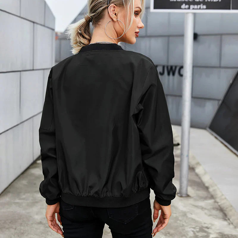 Langärmlige Bomberjacke Für Damen | Reissverschluss 2
