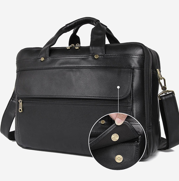Leder Herren Top Layer Rindsleder Retro Business Tasche 1