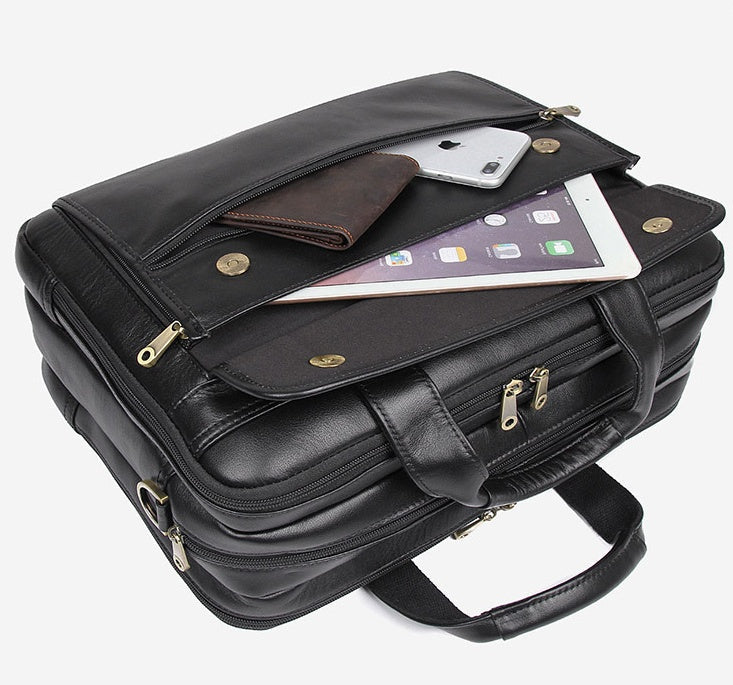 Leder Herren Top Layer Rindsleder Retro Business Tasche 2
