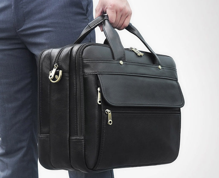 Leder Herren Top Layer Rindsleder Retro Business Tasche 4