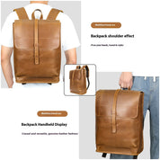 Leder Pferd Leder Outdoor Tasche Große Kapazität Freizeit Laptop Reise Rucksack 4