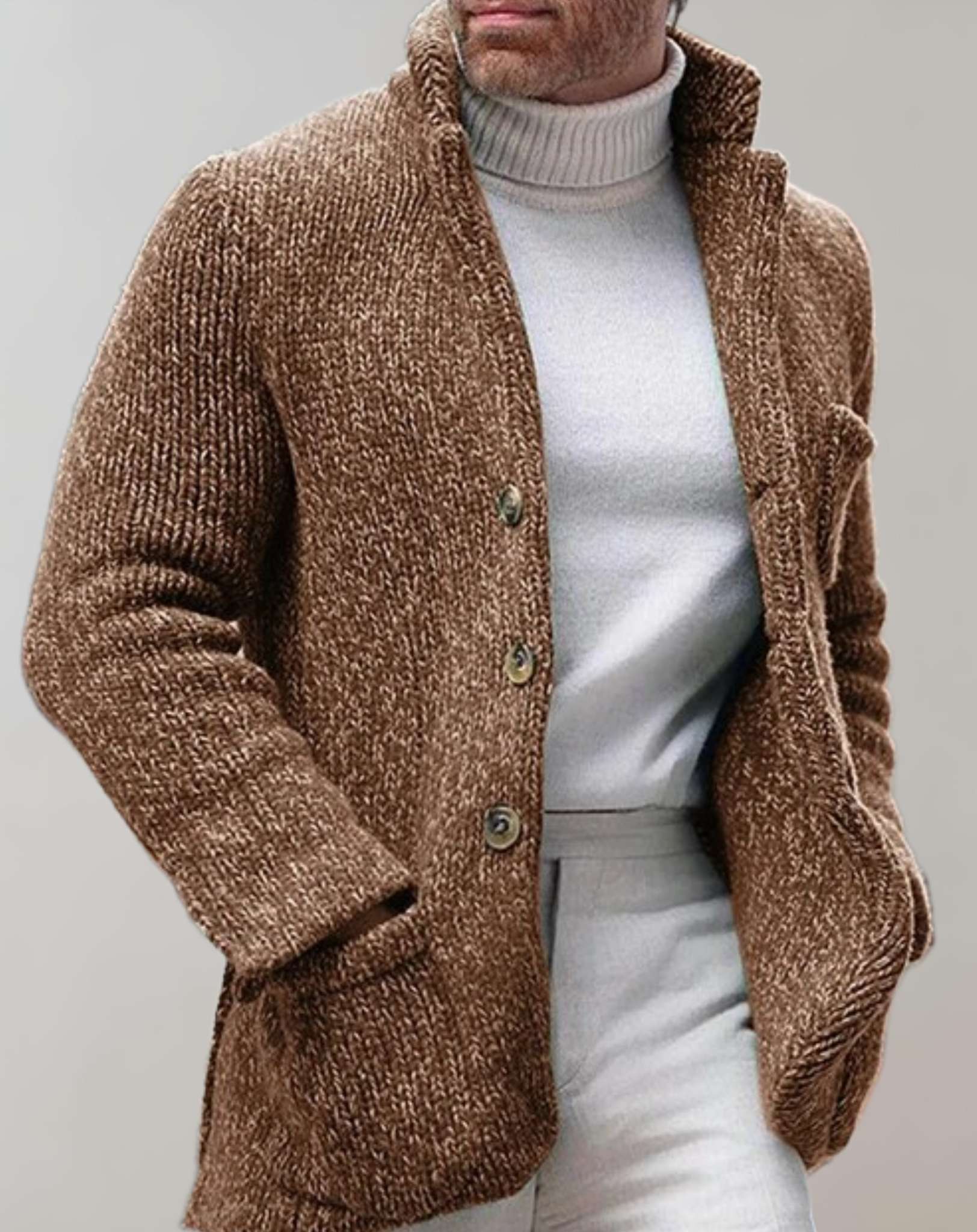 Mason | Stylisher Herrenpullover mit Knopfmuster