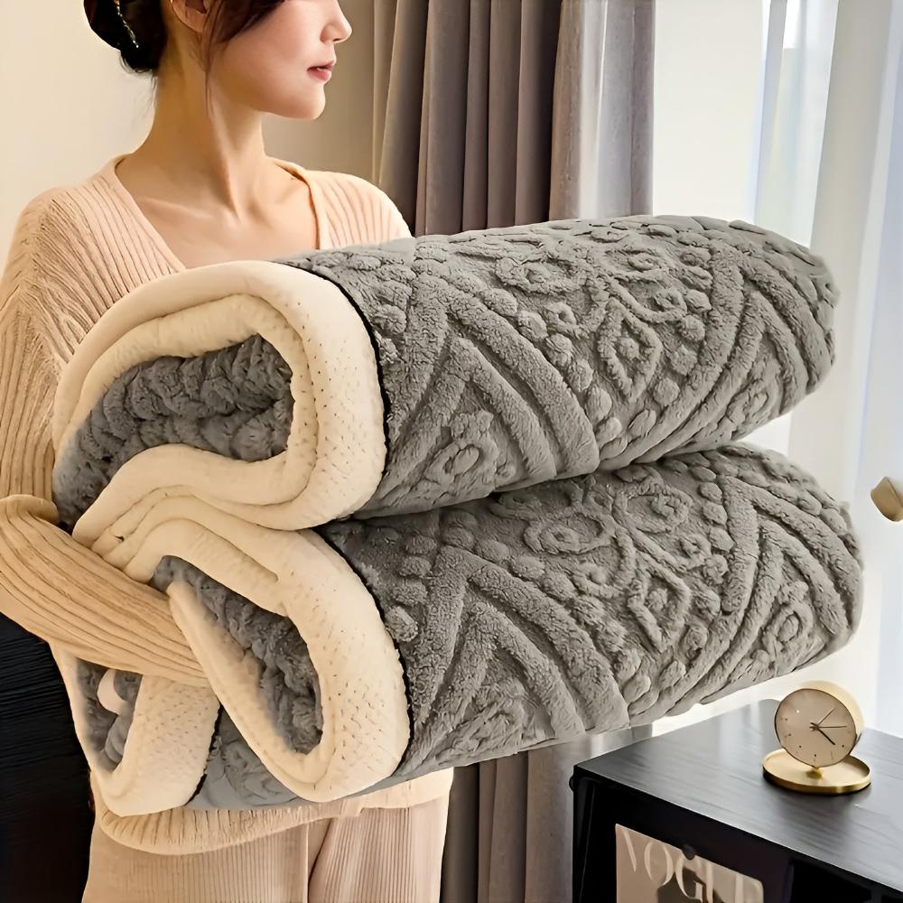 Luxuriöse Sherpa Decke für Damen mit Mandala Design 11