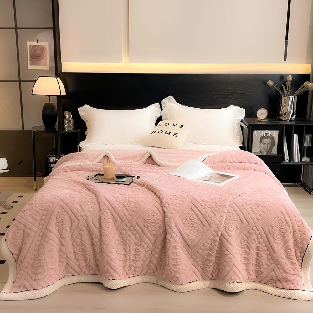 Luxuriöse Sherpa Decke für Damen mit Mandala Design 6