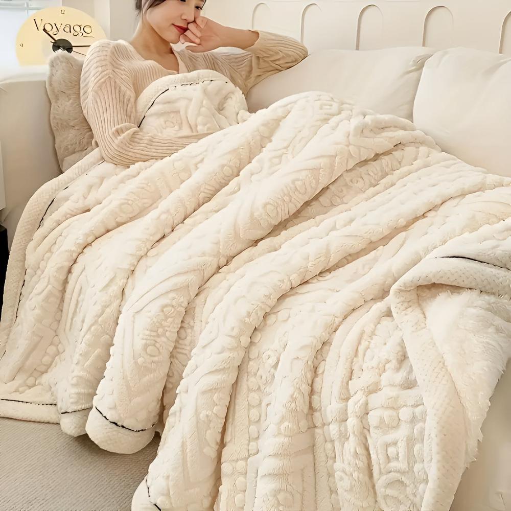 Luxuriöse Sherpa Decke für Damen mit Mandala Design 7