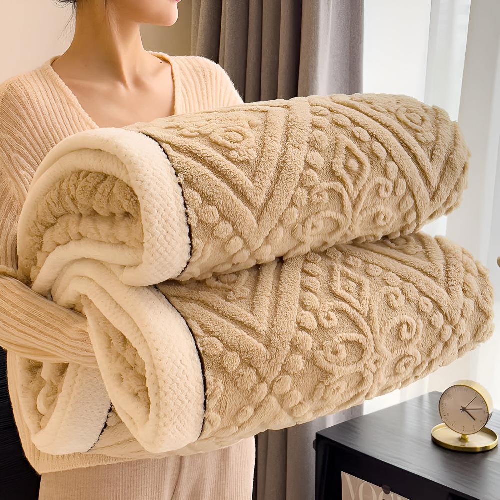 Luxuriöse Sherpa Decke für Damen mit Mandala Design 9