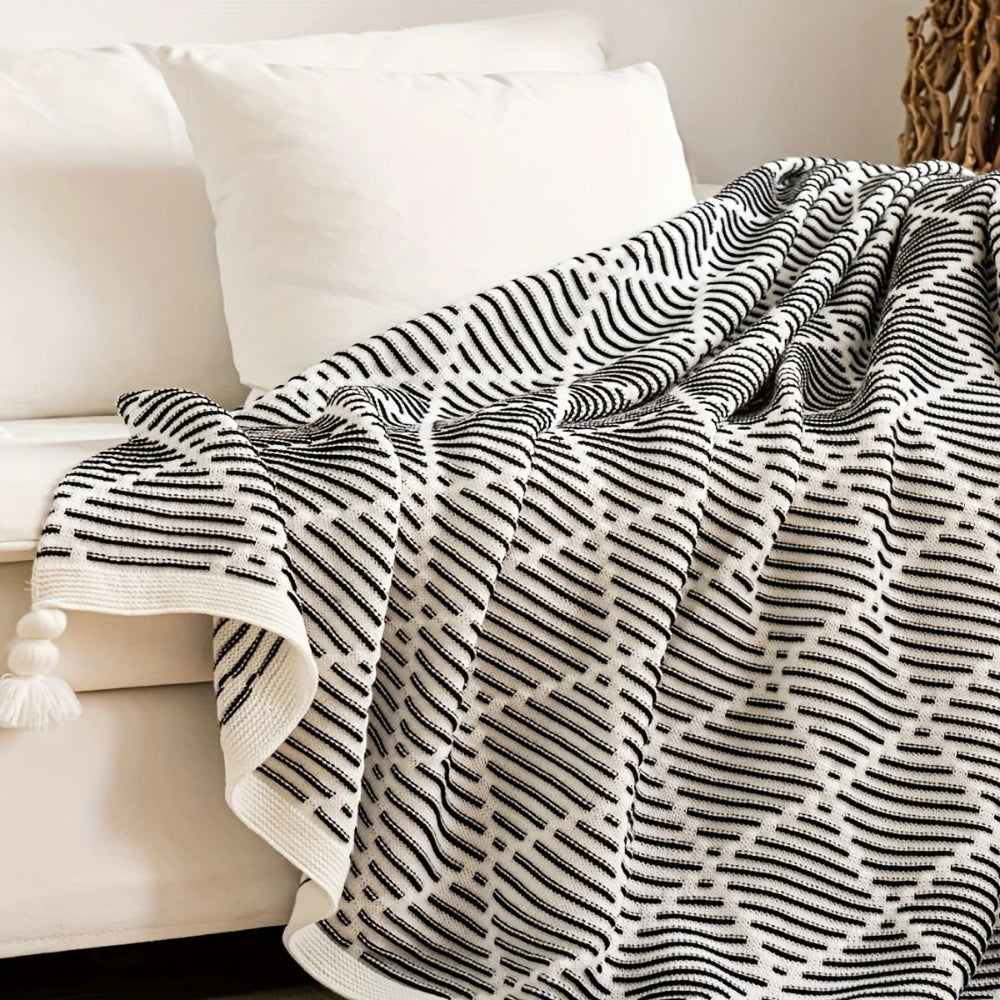 Moderne Kuscheldecke mit Diamantmuster aus Mikrofaser für Bett und Sofa 2