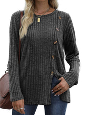 Keisha | Elegantes und Lässiges Winteroberteil mit Knopfleiste für Damen