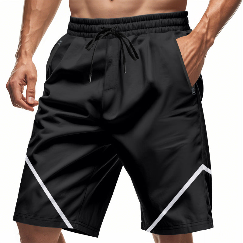  Herren -sportliche Shorts - schneller trockener, leichter Stoff - lose Passform - Knielänge - Reißverschluss in Taschen-5