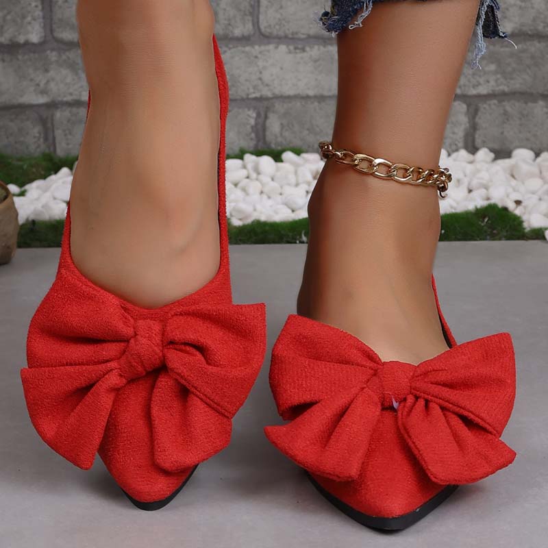 Lena | Spitz-Zehen Ballerinas – Femininer Look mit Schleife