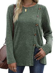 Keisha | Elegantes und Lässiges Winteroberteil mit Knopfleiste für Damen
