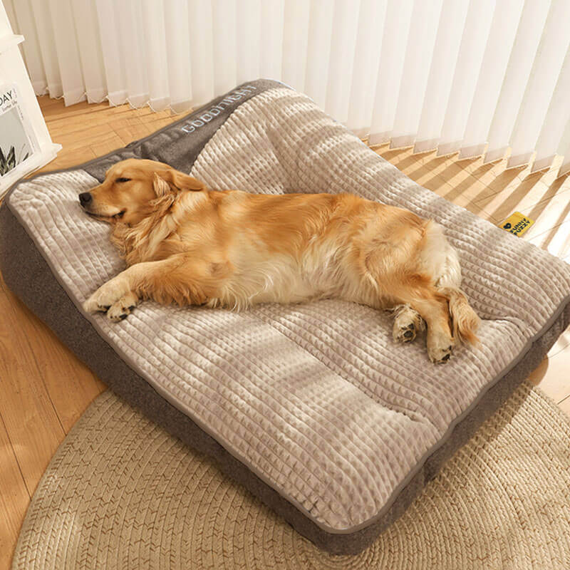 Orthopädisches Hundekissenbett – Großes, dickes Hundebett mit Nackenstütze und abnehmbarem, waschbarem Bezug 3