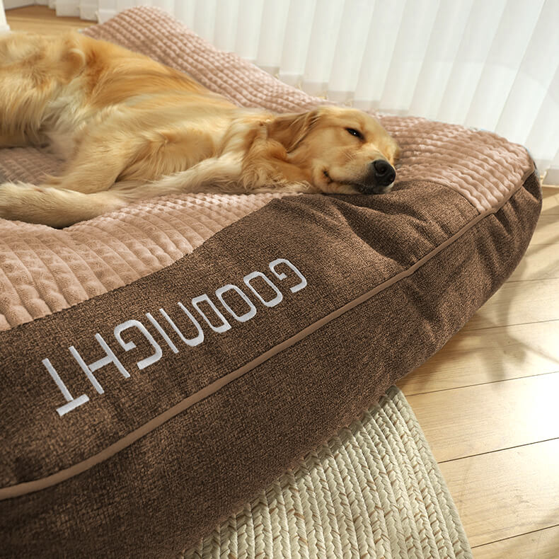 Orthopädisches Hundekissenbett – Großes, dickes Hundebett mit Nackenstütze und abnehmbarem, waschbarem Bezug 6