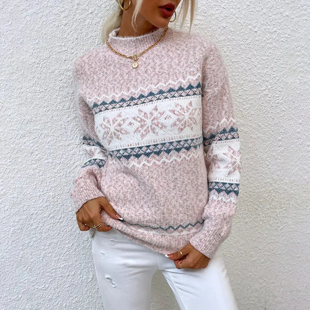 Nancy | Modischer Damen-Winterpullover mit Norwegermuster