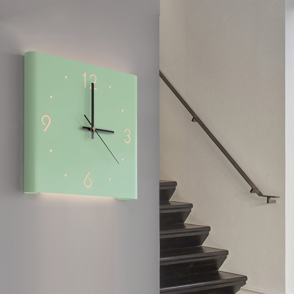 Quadratisch metallstile hinterleuchtete Led -Ecke Wanduhr moderne Wanddekoration 3