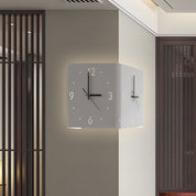 Quadratisch metallstile hinterleuchtete Led -Ecke Wanduhr moderne Wanddekoration 4