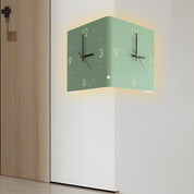 Quadratisch metallstile hinterleuchtete Led -Ecke Wanduhr moderne Wanddekoration 9
