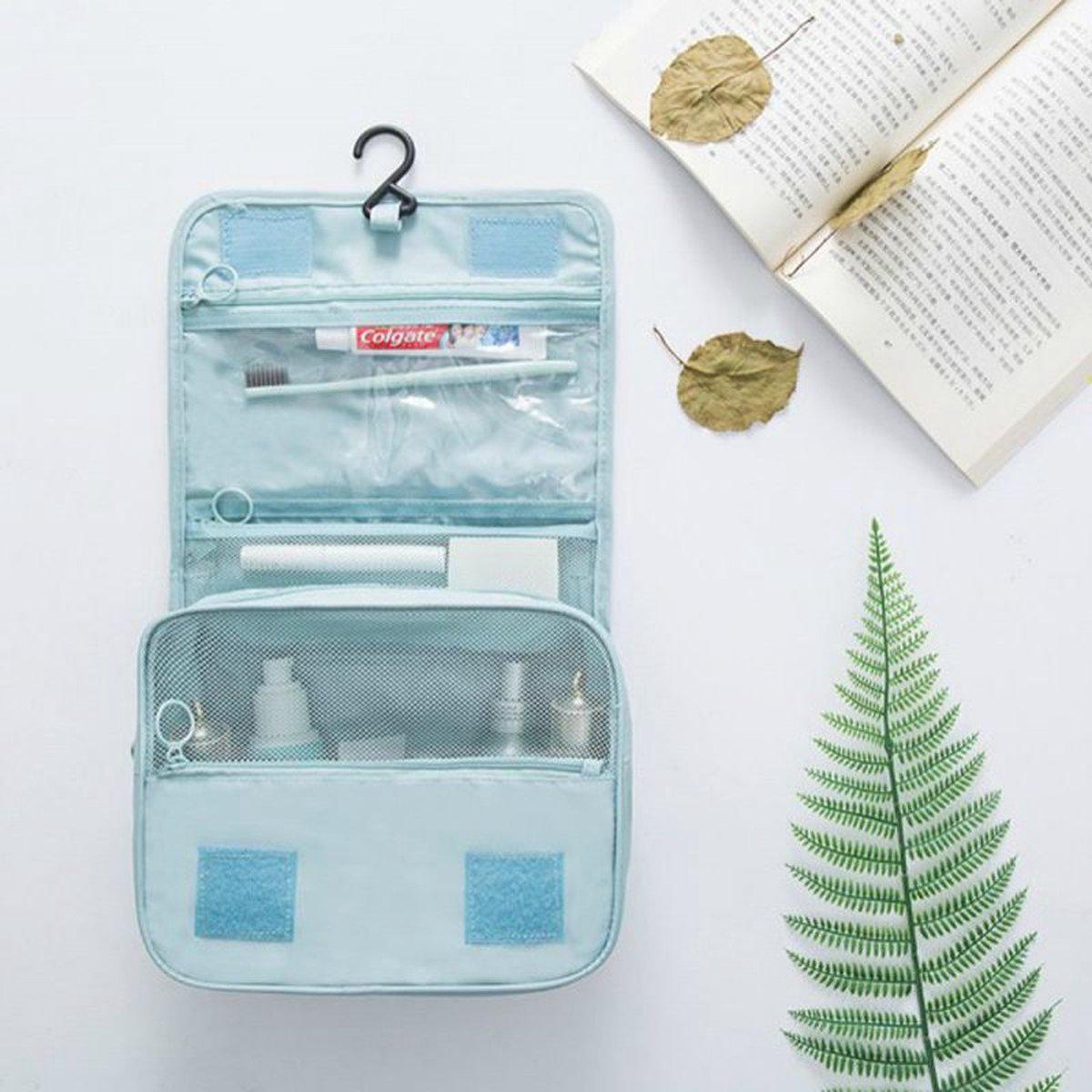 Nadia Helleblaue Reise-WC-Tasche mit praktischem Haken