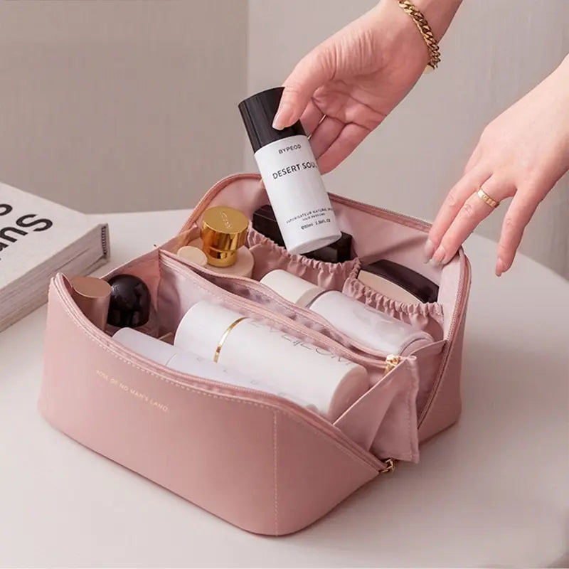 Hadlee | Damen Multifunktionale PU-Leder Kosmetik Make-up Kulturbeutel