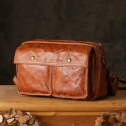 Elias | Herren Rindsleder Leren Crossbody Reisemessenger Tasche