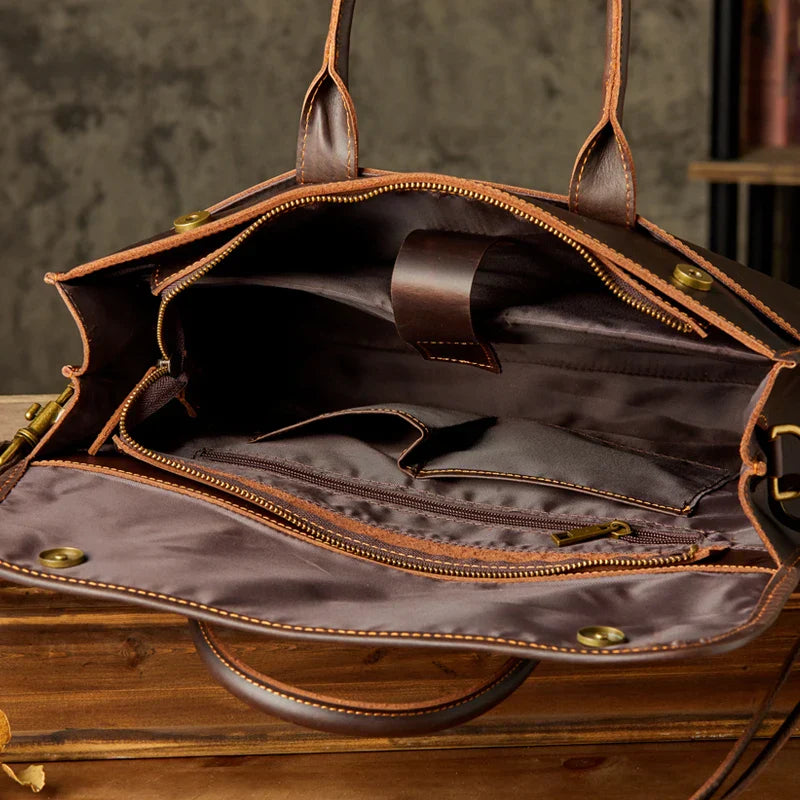 Liam | Herren Echte Leder Business Aktentasche Crossbody Messenger Tasche