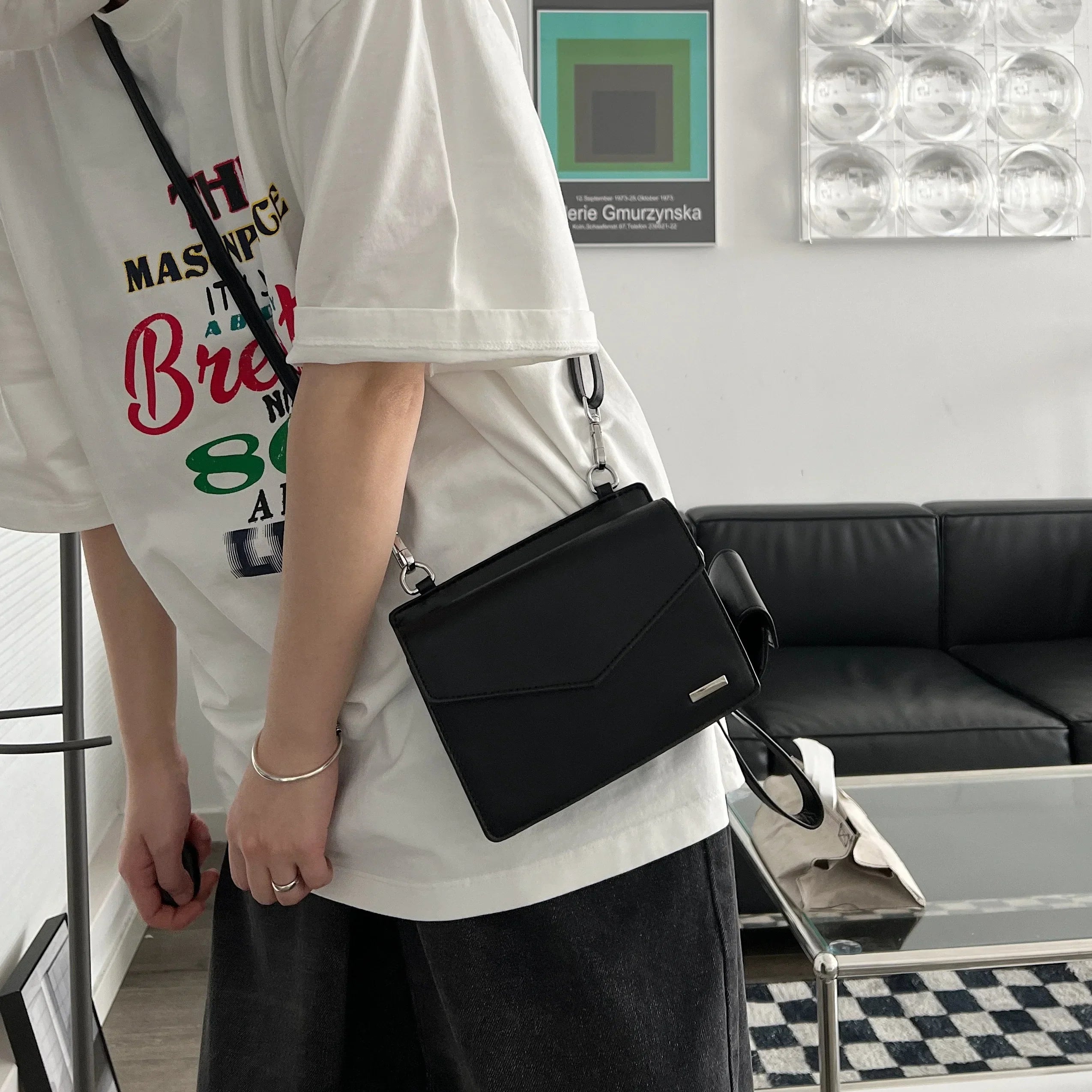 Noah | Lässige PU-Leder Kleine Crossbody Sling Tasche
