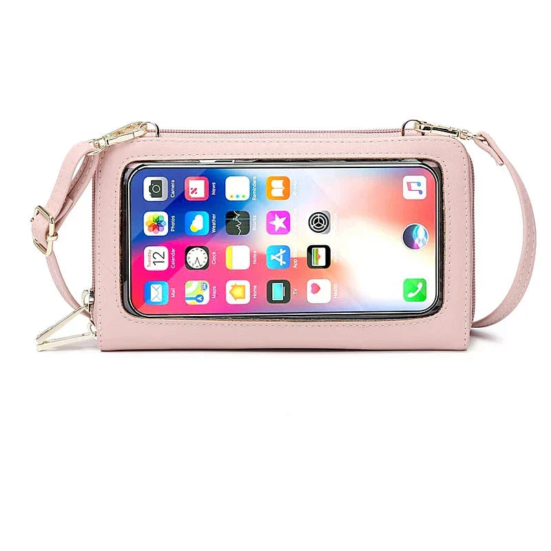 Celia | RFID-blockierender Touchscreen Crossbody Reisepasshalter Reisegeldbörse