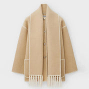 Hermia | Eleganter Damenmantel mit Schal – Stilvoller Wintermantel