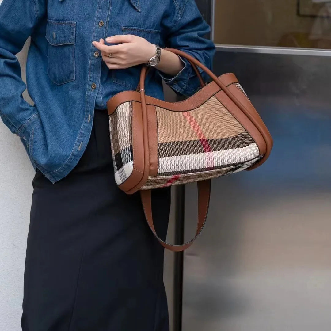 Sophia | Damen Leder Patchwork Große Crossbody Handtasche