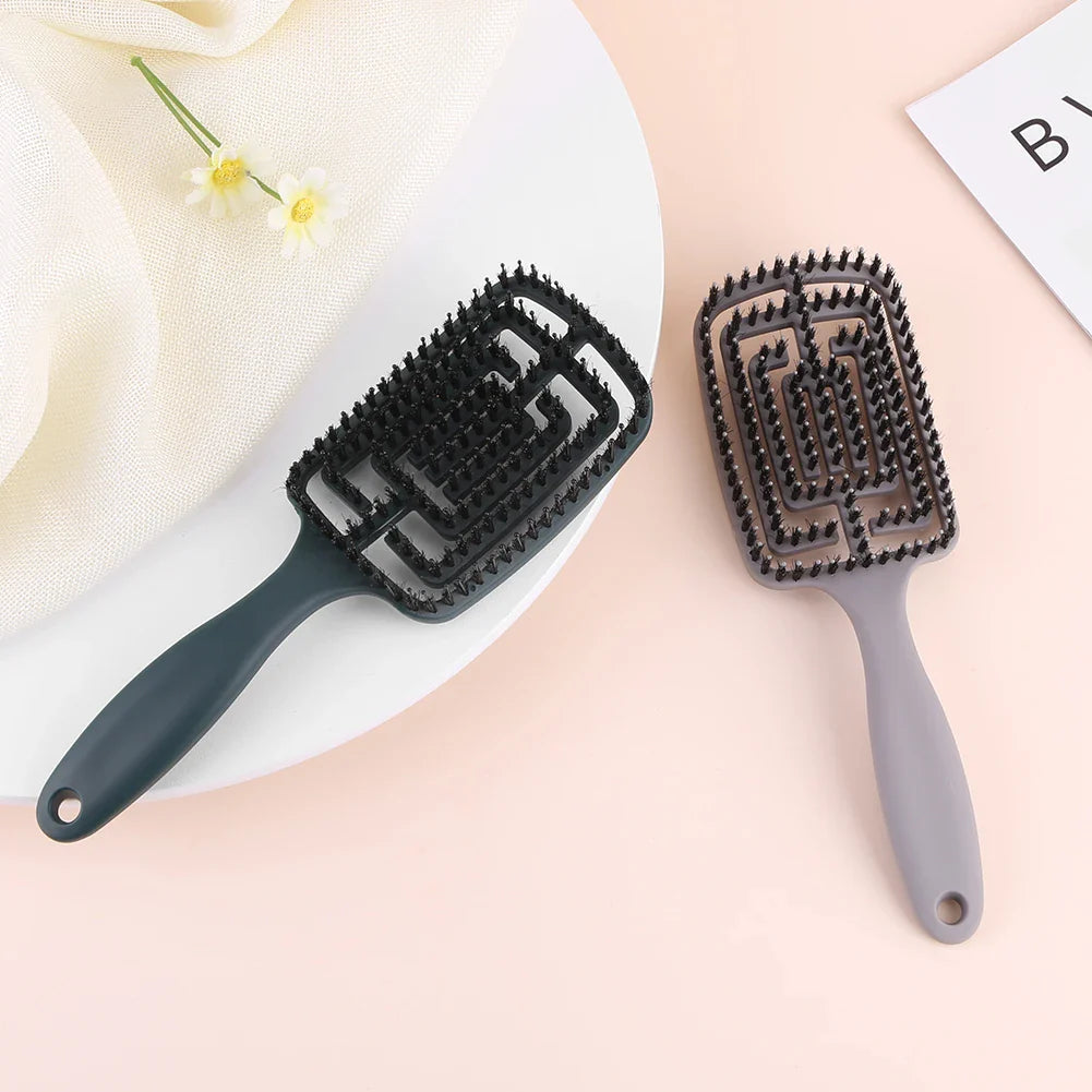 TangleFree - Nylon Borders Detangler Pinsel für gekrümmtes Styling-4