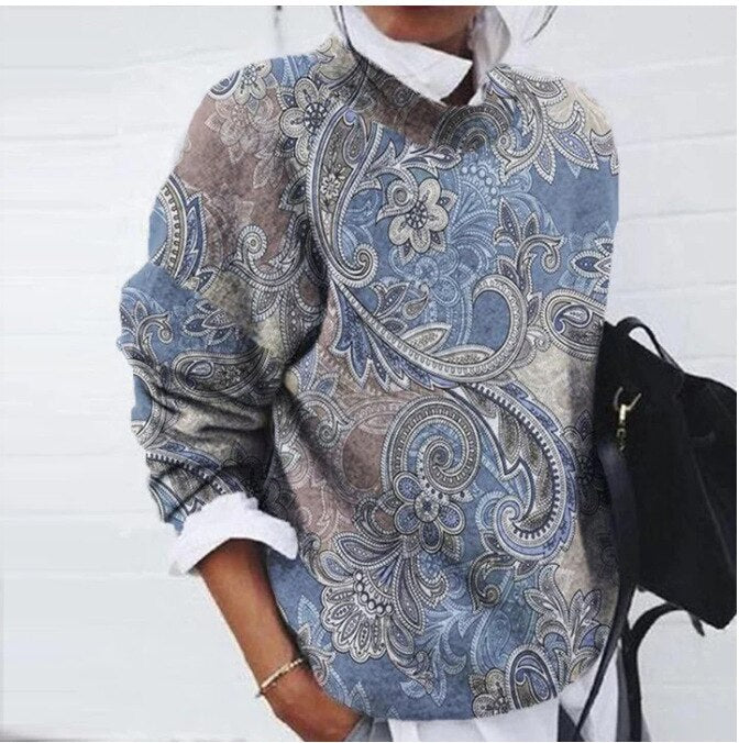 Solen | Stilvoller Damenpullover mit Blumenprint