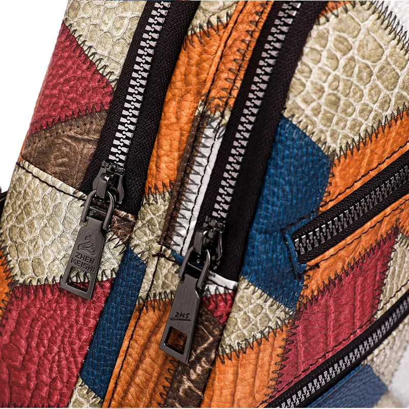 Fleur | Damen Farbblock Crossbody Tasche aus geprägtem PU-Leder