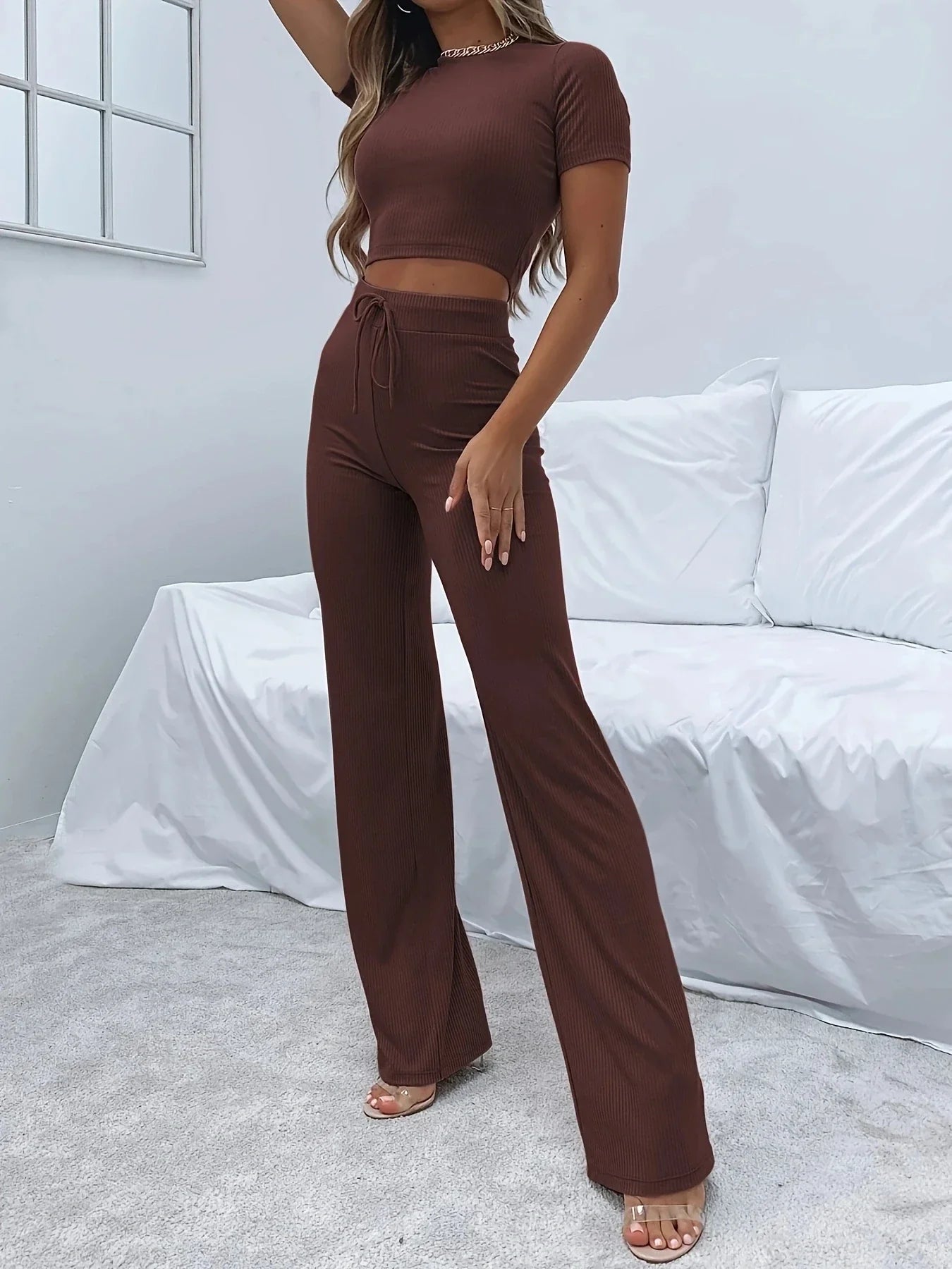 Lynett | Zweiteiliges lässiges Yoga-Gym-Set für Frauen