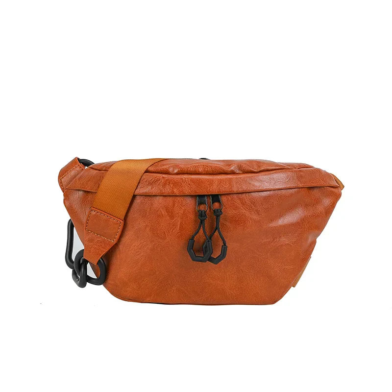 Amara | Minimalistische Kette PU-Leder Crossbody Bauchtasche
