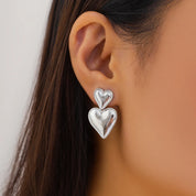 Leonie | Elegante Doppelherz-Ohrringe für Damen