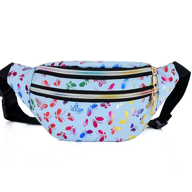 Lila | Damen Schmetterlingsdruck Crossbody Gürteltasche