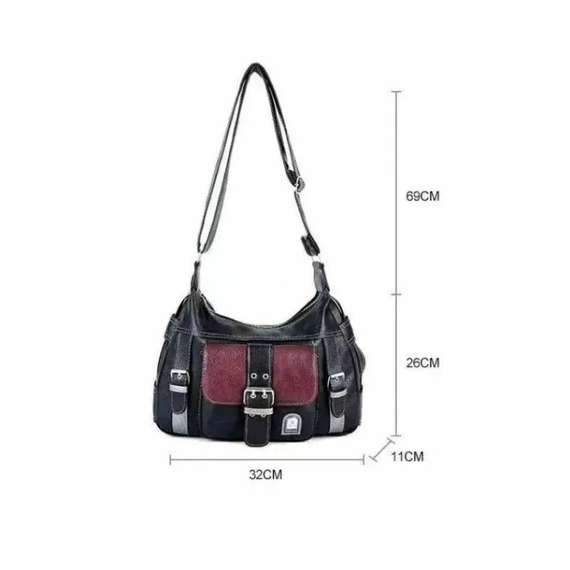 Leila | Vintage PU Leder Damen Crossbody Handtasche