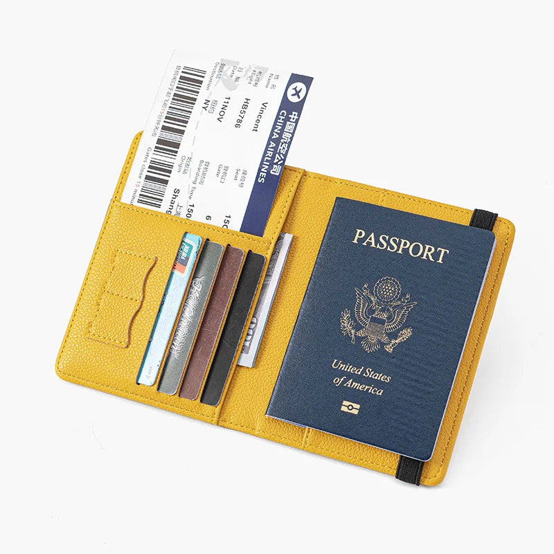 Bellamy | Modische PU-Leder RFID-Reiseportemonnaie für Pässe