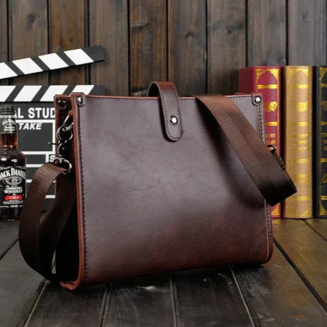 Liam | Retro Geschäfts Leder Schultertasche