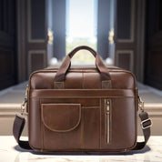 Alexander | Leren Crossbody Messenger Laptoptasche Reisetasche