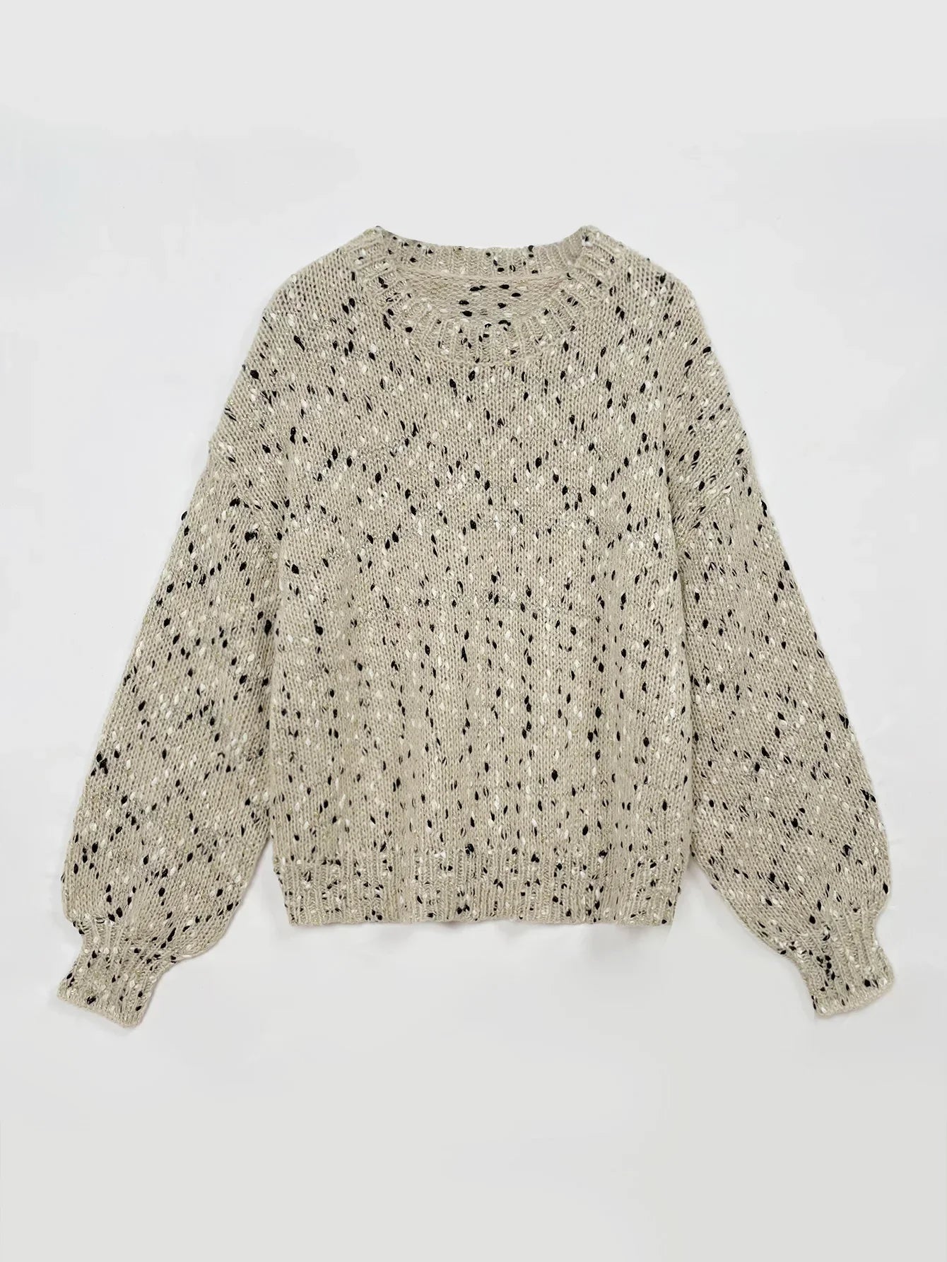 Charlotta | Gemütlicher Lochstrick-Pullover mit Rundhalsausschnitt