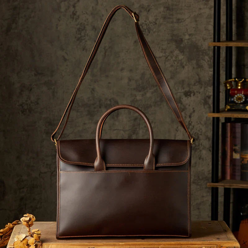 Liam | Herren Echte Leder Business Aktentasche Crossbody Messenger Tasche