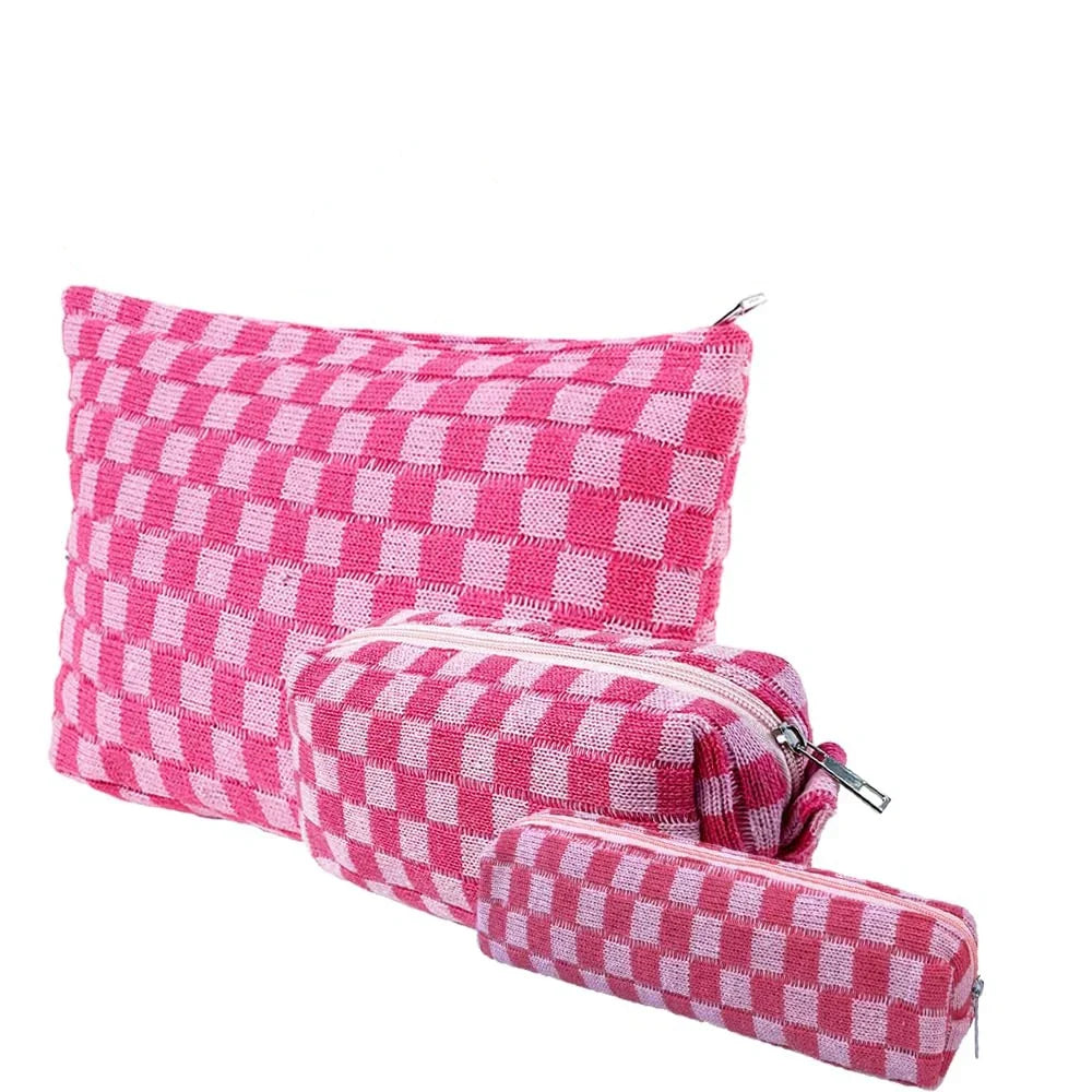 Claire | Stilvolles und funktionales kariertes Beauty-Organizer-Set