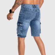  Herren -Denim -Cargo -Shorts - langlebige mittlere Länge - Mehrere Taschen - Casual Fit-4